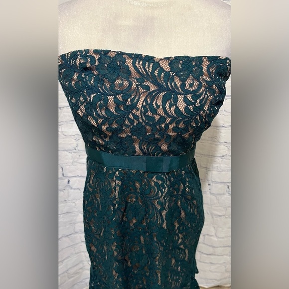 The Limited Strapless Green Lace Cocktail Drsss Size 8 - Picture 2 of 7